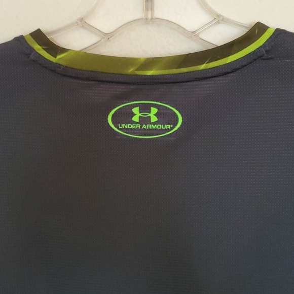 Under Armour Gray & Lime Green Long Sleeve Top - M - Picture 7 of 7
